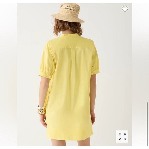 J. Crew Short Sleeve Mini Shirt Dress 100% Cotton Poplin Button Yellow Size XST‎ - Picture 3 of 12